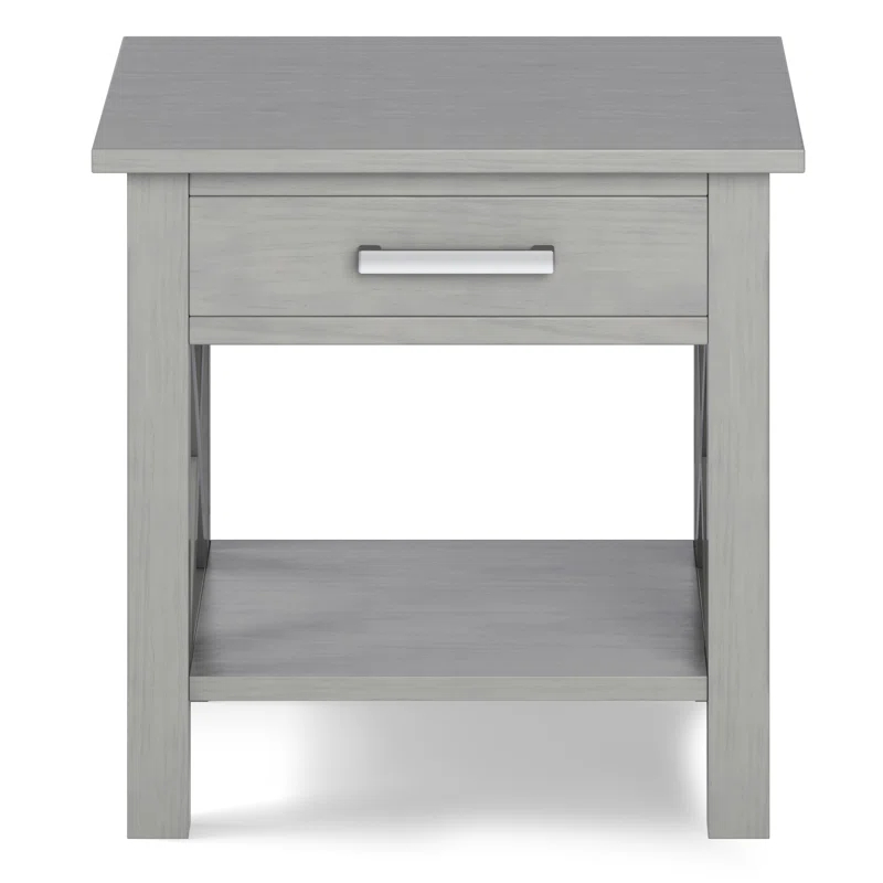 Simpli Home Kitchener 21"W Solid Mango Wood Square End Table with Storage Drawer