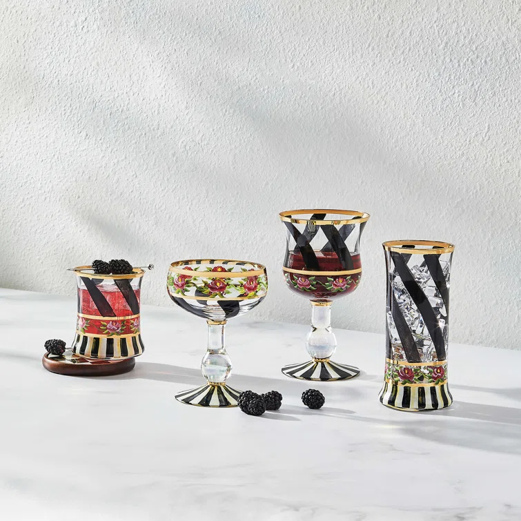 MacKenzie-Childs Maypole 16 oz. Wine Glass & Reviews | Wayfair