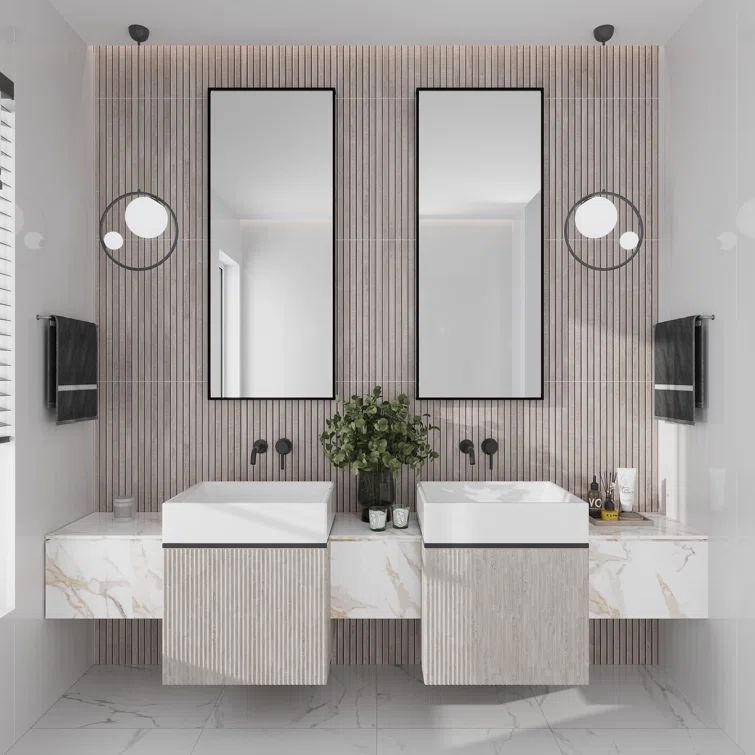 Apollo Tile Bois Ribbon 23.77" x 47.25" Matte Natural Porcelain Deco Wall and Floor Tile 15.49 sqft/case 2-pack