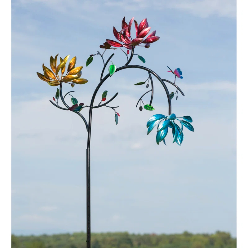 Red Barrel Studio® Siller 91 in. Flowers Wind Spinner Garden Stake