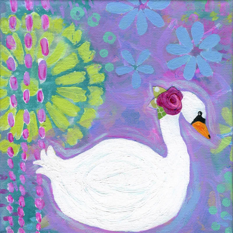Marmont Hill 'Swan 2' by Jill Lambert Print on Wrapped Canvas