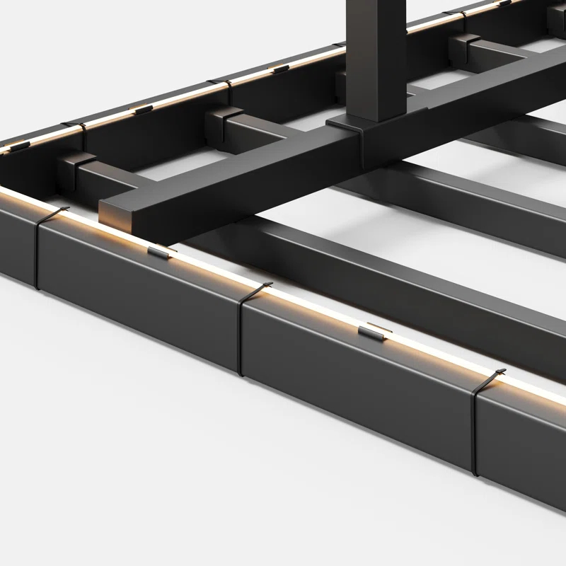 Alwyn Home Floating Bed Frame With Led Lights Metal Platform Bed, No Squeak