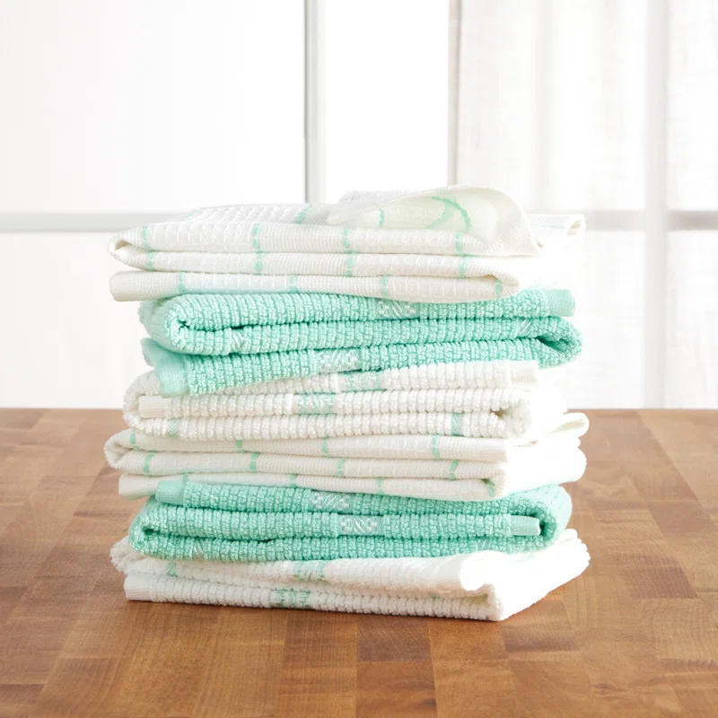 Martha Stewart Martha Stewart Modern Waffle Kitchen Towel Set 6-Pack, Linen, 16"x28" (Set of 6)