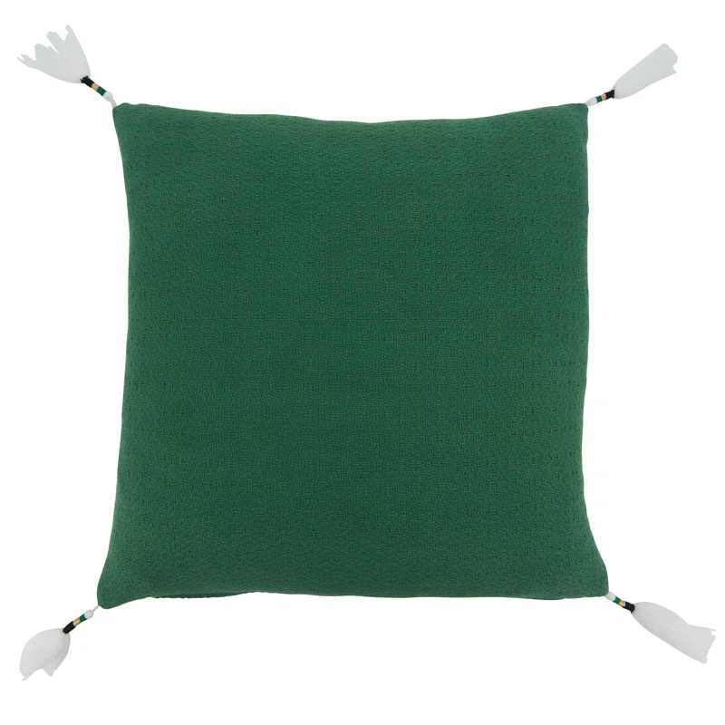 Saro Merry Martinique Collection Plaid Cotton Blend Throw Pillow