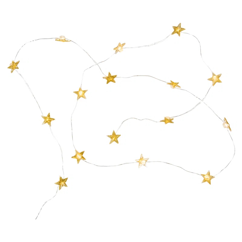 Northlight Seasonal 10-Count LED Gold Star Christmas Fairy Lights 5.25ft Copper Wire