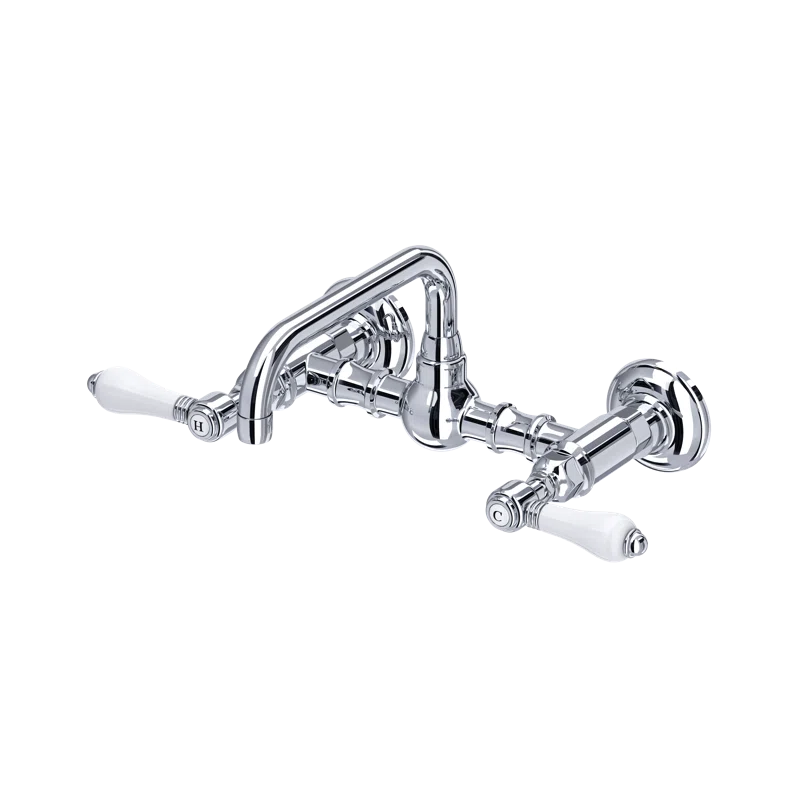 Rohl A1423LPAPC-2 Acqui Wall Mount Bridge Lavatory Faucet With U-Spout