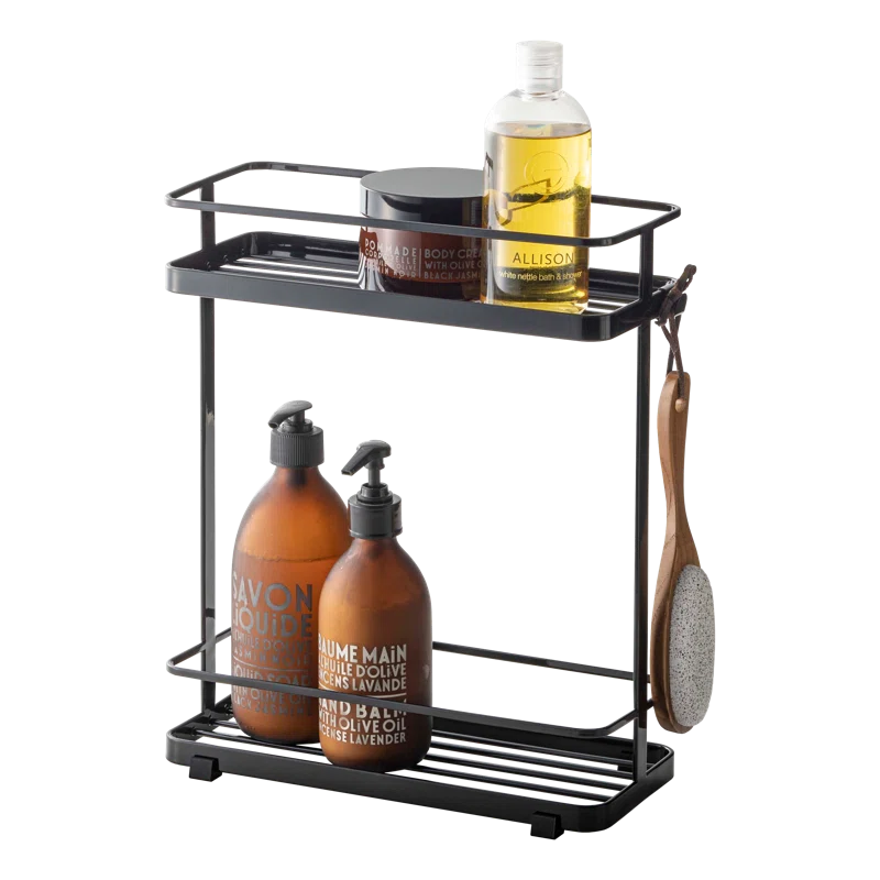 Yamazaki Home Tower Yamazaki Home Bath Rack, Bathroom Shower Storage Holder, Caddy Shelf Organizer, Short, Steel
