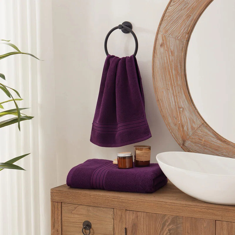 FAST APPLIANCES LLC Purple Bath Towels Set For Bathroom Soft Absorbent Durable 650 GSM Turkish Cotton Towel Set Of 6, 2 Large Bath Towels, 2 Hand Towels, 2 Washclothes