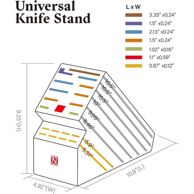 Cook N Home Cook N Home Knife Storage Block Without Knives