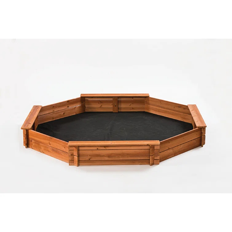 Creative Cedar Designs Creative Cedar Designs 75" x 72" x 9" Solid Wood Octagon Sandbox with Cover