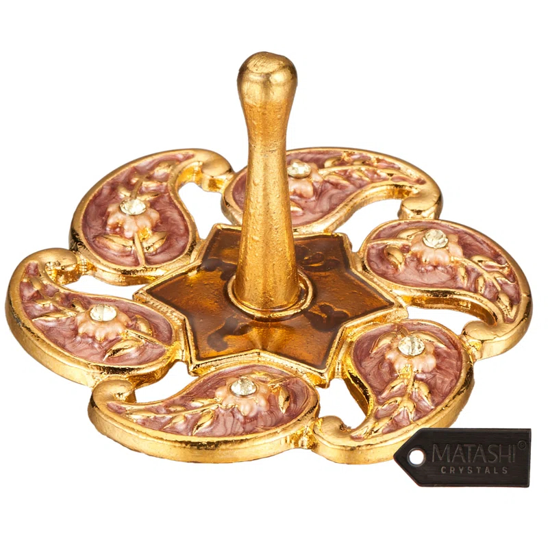 Matashi HandPainted Enamel Menorah Candelabra-Hanukkah Design  Crystal
