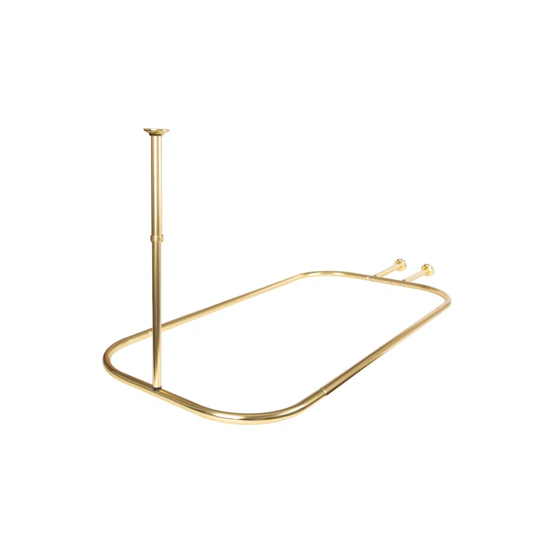Utopia Alley Utopia Alley Rustproof Wall Mounted Aluminum Double L Shaped Shower Curtain Rod 72" L X 31.7" W,  With 24 Shower Hooks Included  & Ceiling Support ,Wall Mounted