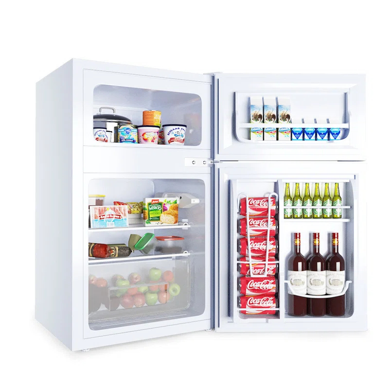 Costway Costway 3.2 Cubic Feet Portable Freestanding Mini Fridge with Freezer