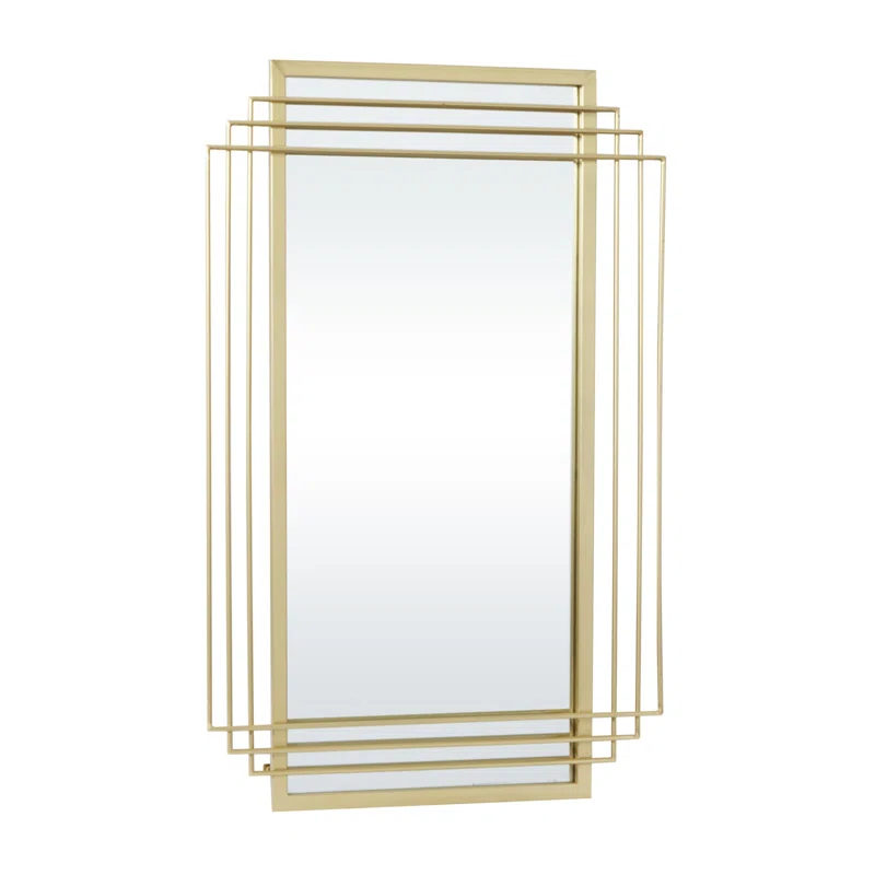 CosmoLiving by Cosmopolitan CosmoLiving by Cosmopolitan Gold Metal Geometric Wall Mirror