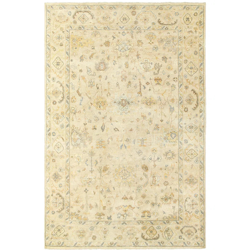 Stylehaven Presley Oriental Hand-Knotted Wool Beige/Gray Area Rug