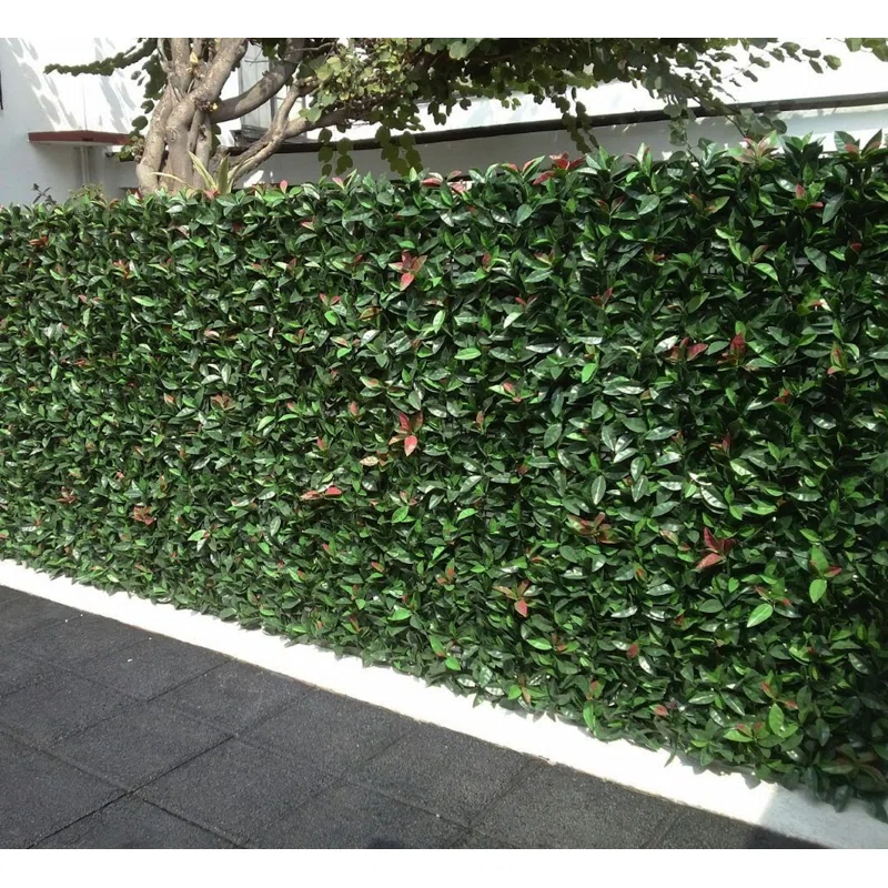 GreenSmart Dekor Artificial Leaf Laurel Polyethylene Screen Decorative Fence Panel (Set of 4)