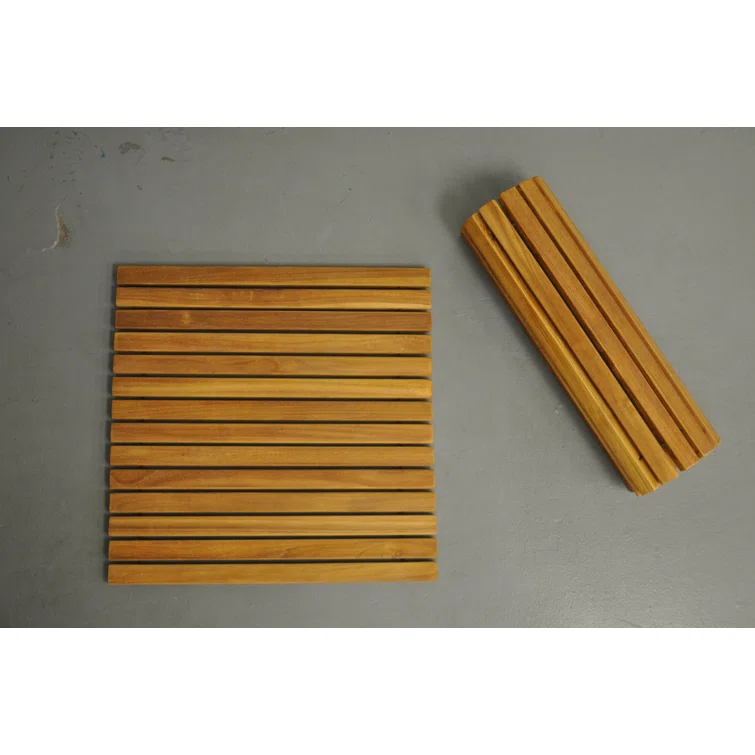 Symple Stuff Stogner Teak Shower Mat