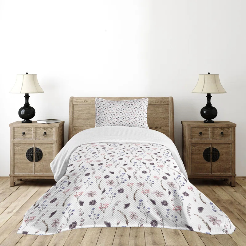 Ambesonne Ambensonne Watercolor Bedspread Vintage Multicolor Multicolor