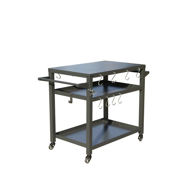 GZMWON 3-Shelf Outdoor Grill Table, Grill Cart Outdoor With Wheels, Pizza Oven Table And Food Prep Table, Blackstone Table Grill Stand  Blackstone Griddle  Outside BBQ