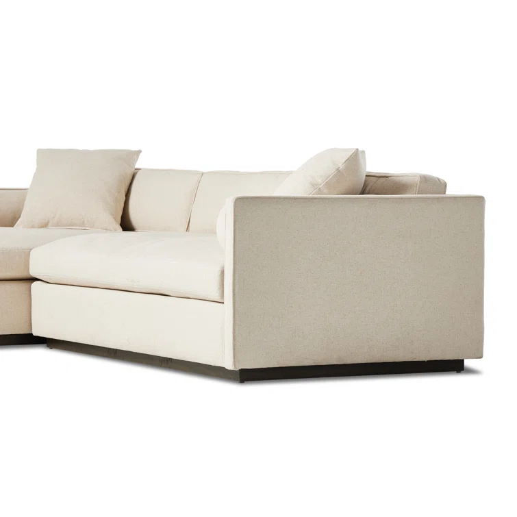 Sawyer White Cotton Blend 2-Piece Sectional Sofa