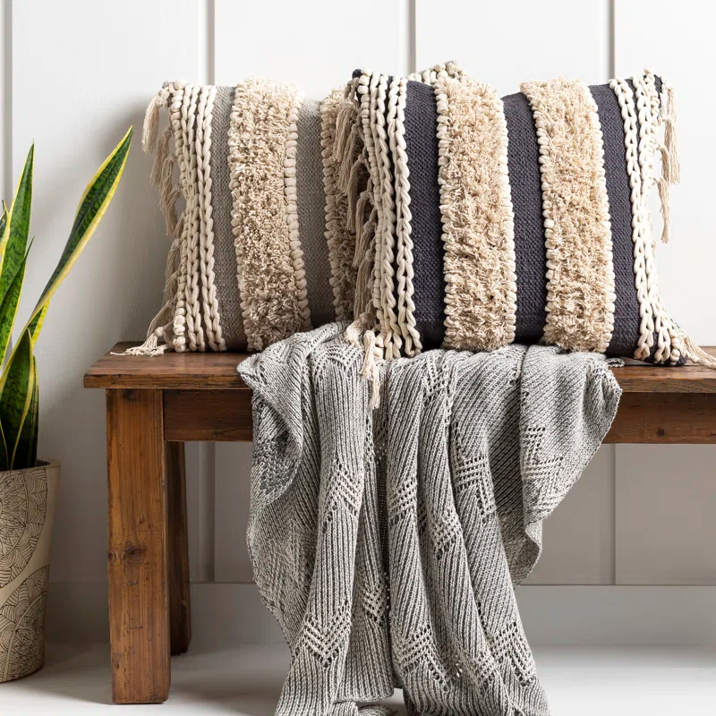 Joss & Main Venora Striped Cotton Throw Pillow