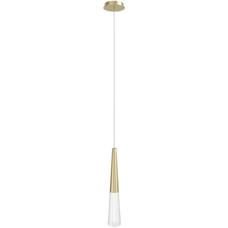 Brushed Brass and Crystal Mini Pendant Light
