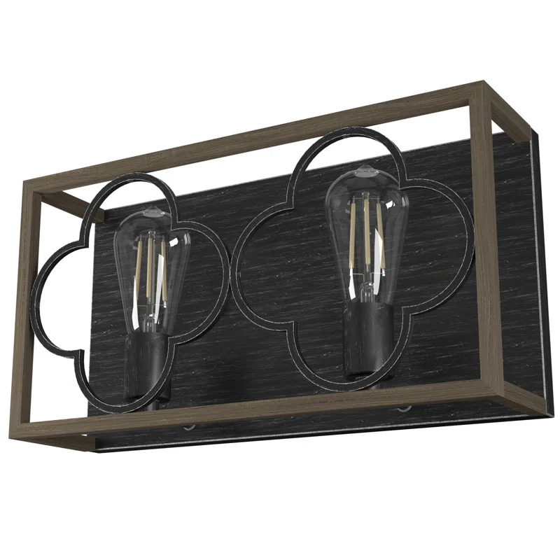 Hunter Fan Gablecrest 2 Light Flush Mount Bathroom Vanity Light Fixture