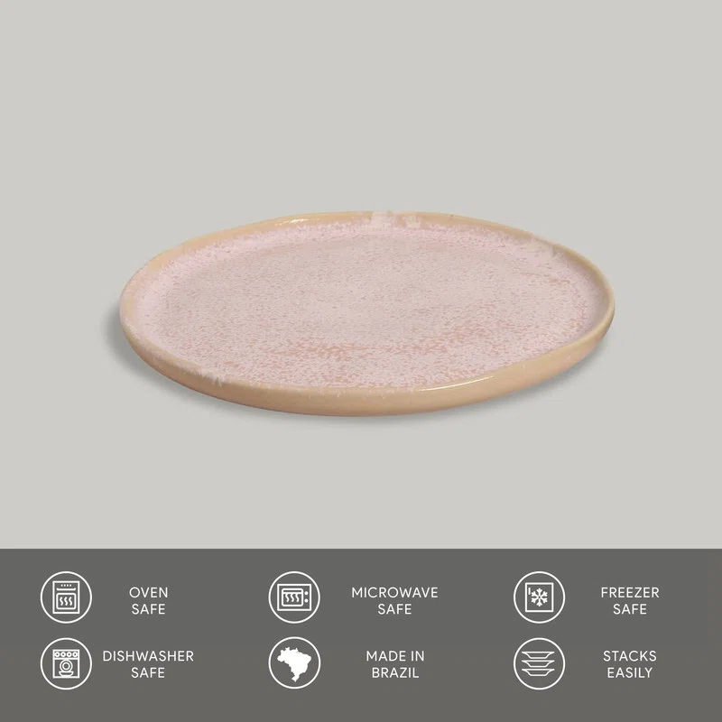 Porto Brasil Matte Black 6.1'' Stoneware Bread And Butter Plate (Set of 6)