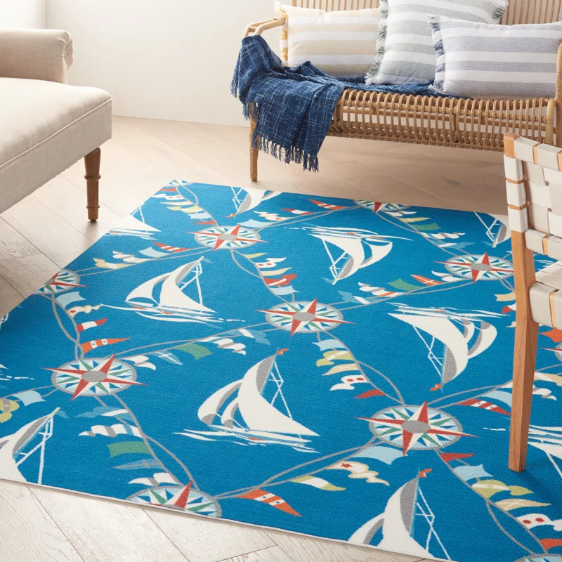 Waverly Navy Outdoor Area Rug