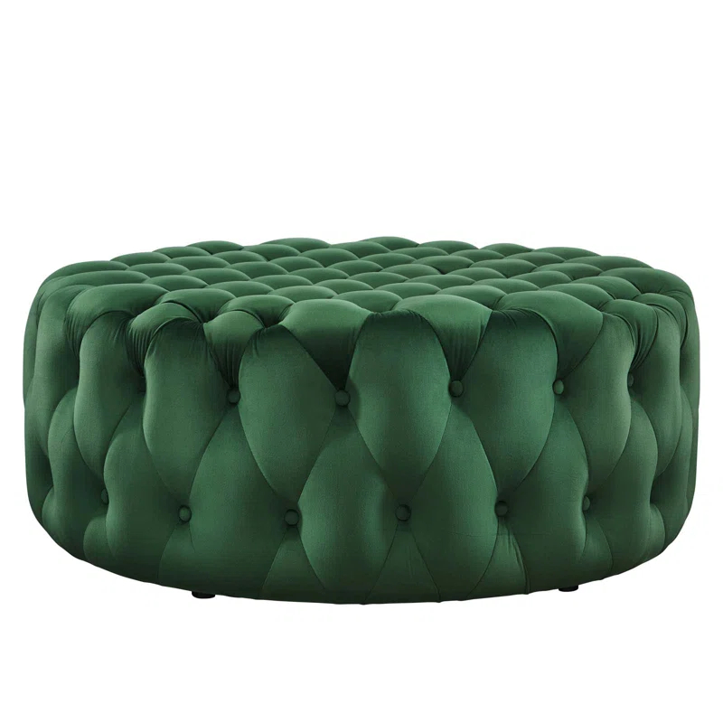 Modway Modway Amour Tufted Button Large Round Performance Velvet Ottoman