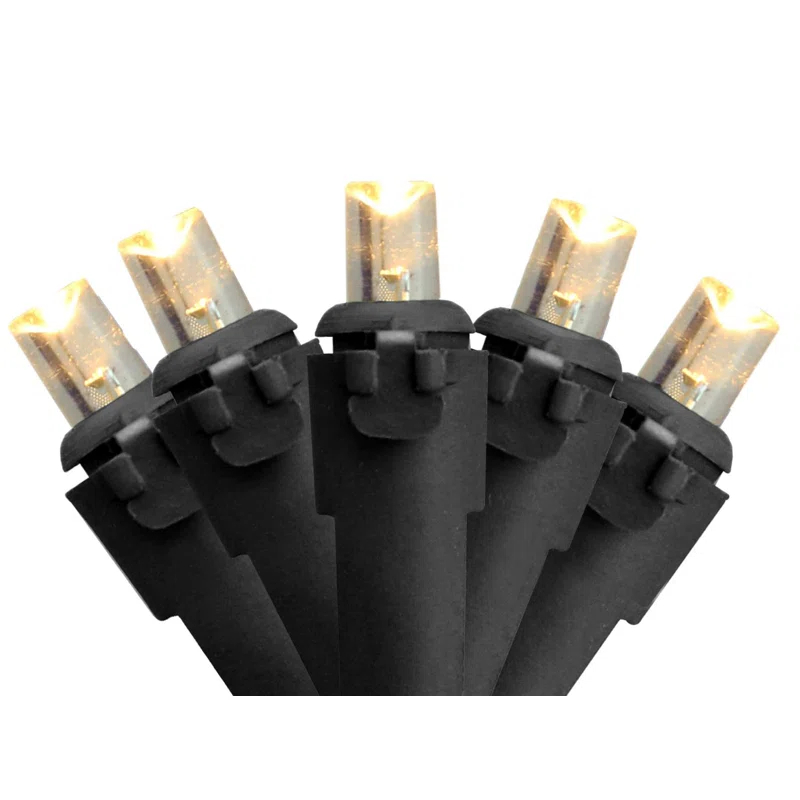 Northlight Seasonal 50ct Warm White LED Wide Angle Christmas Lights - 16.25 ft Black Wire