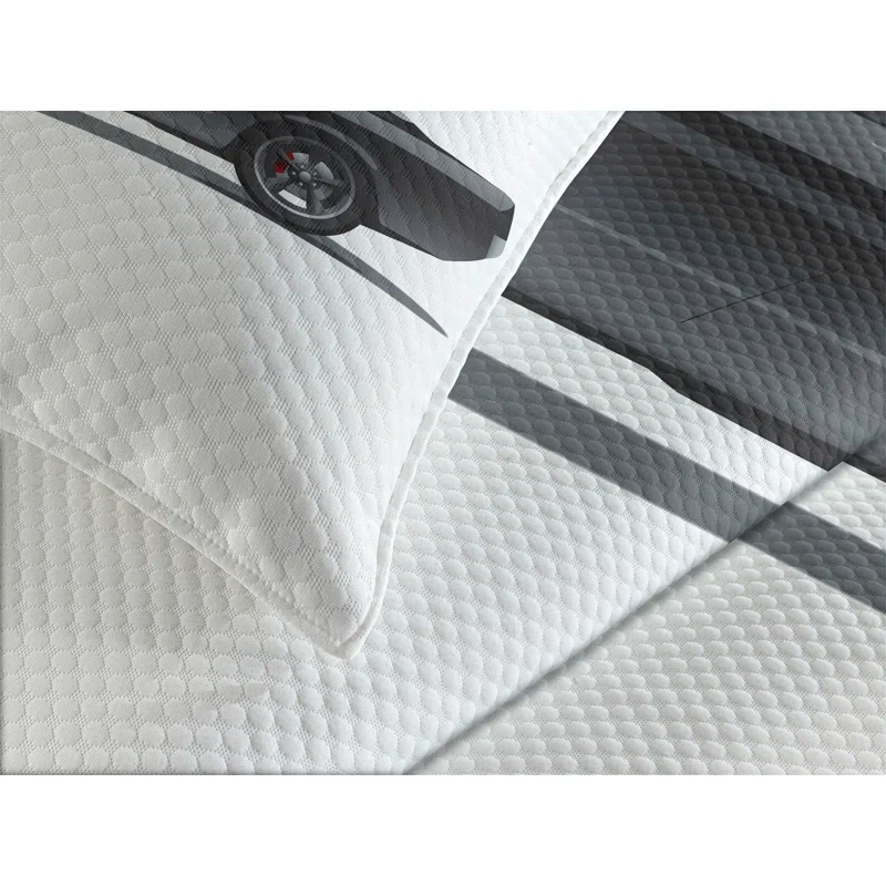 Ambesonne Cars Bedspread Set Retro Supercharger Vehicle Charcoal Grey Orange | Wayfair