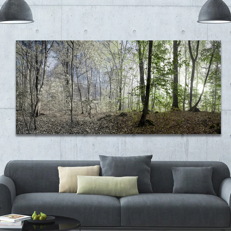 Design Art " Green Morning In Forest Panorama "