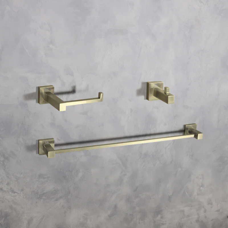 Elegant Lighting HWB-12S3HBGD Isla 3 - Piece Bathroom Hardware Set