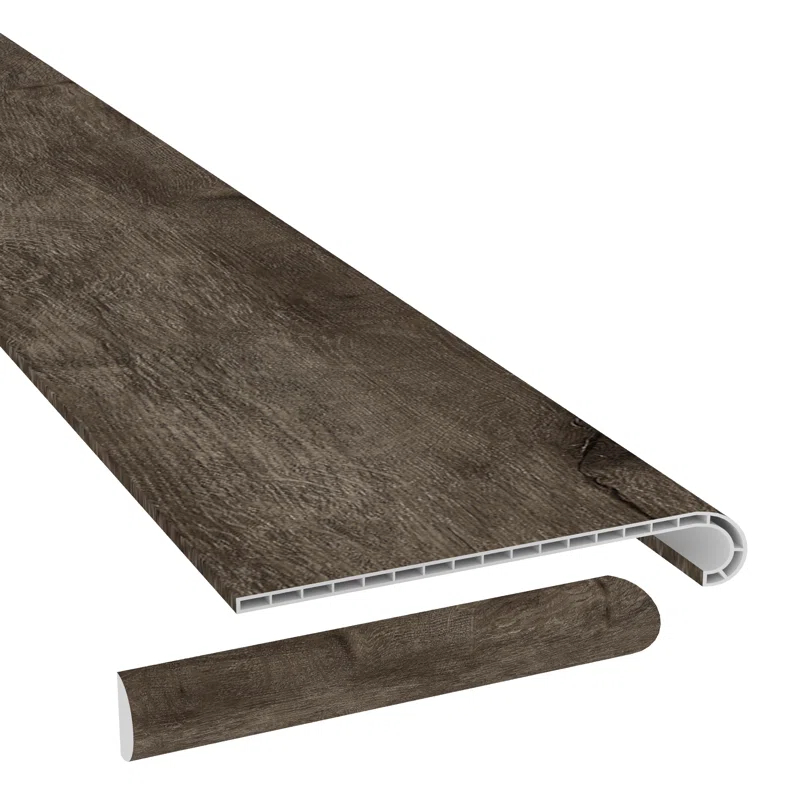 Victoria Home Vinyl 1.73'' Thick x 12.2'' Wide x 49.8'' Length Stair Tread with Cap Universal