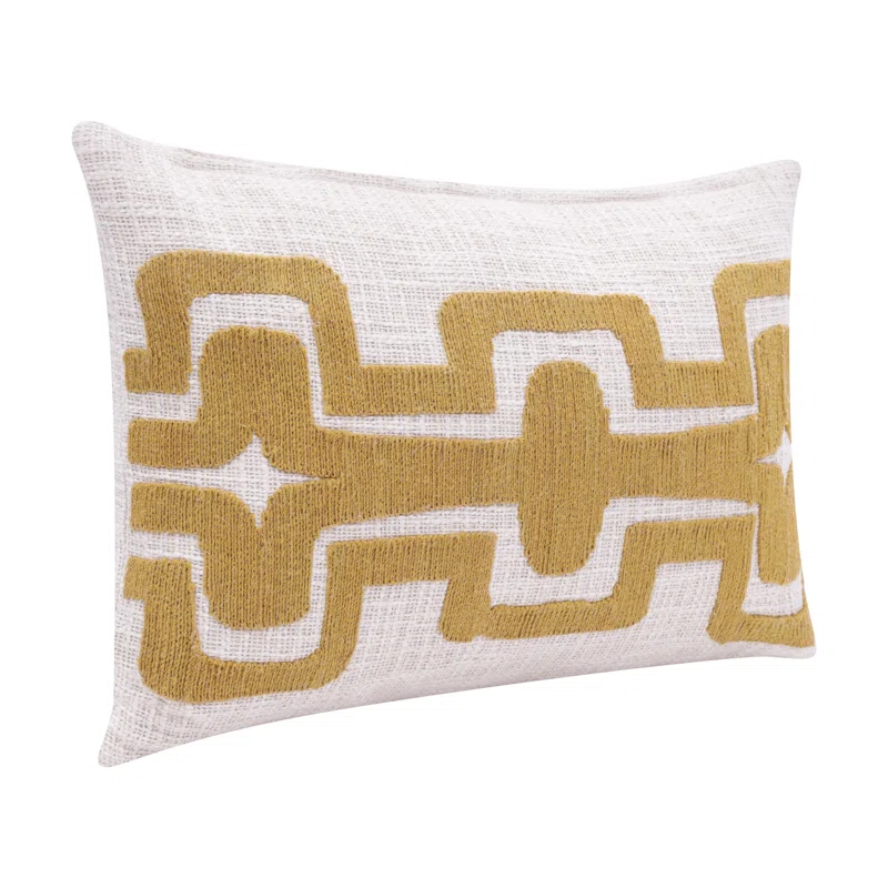 Geometric Handmade Cotton Wool Blend Decorative Throw Pillow
