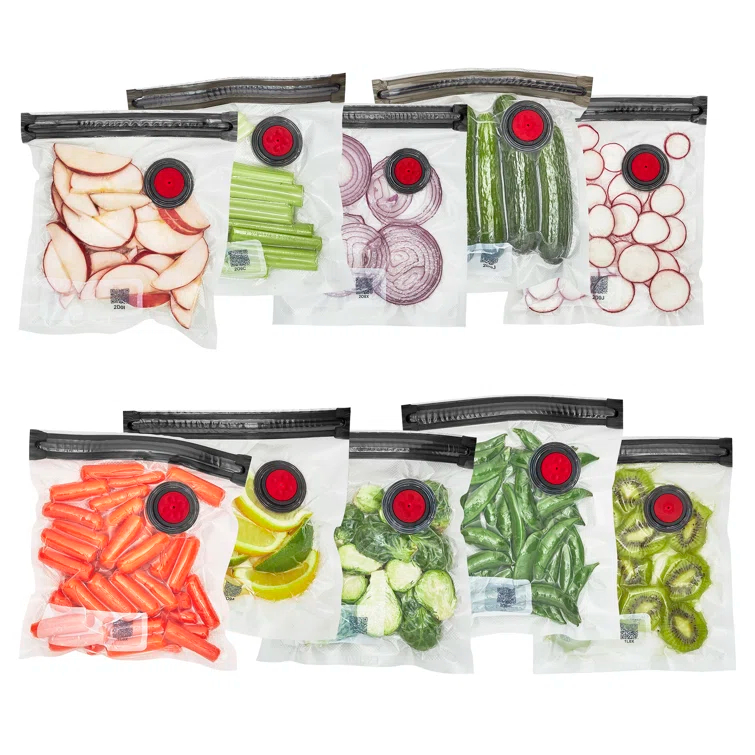 ZWILLING J.A. Henckels ZWILLING Fresh & Save Small Vacuum Sealer Bags 1/2 Gallon, Reusable Snack Bags, Meal Prep (Set of 10)