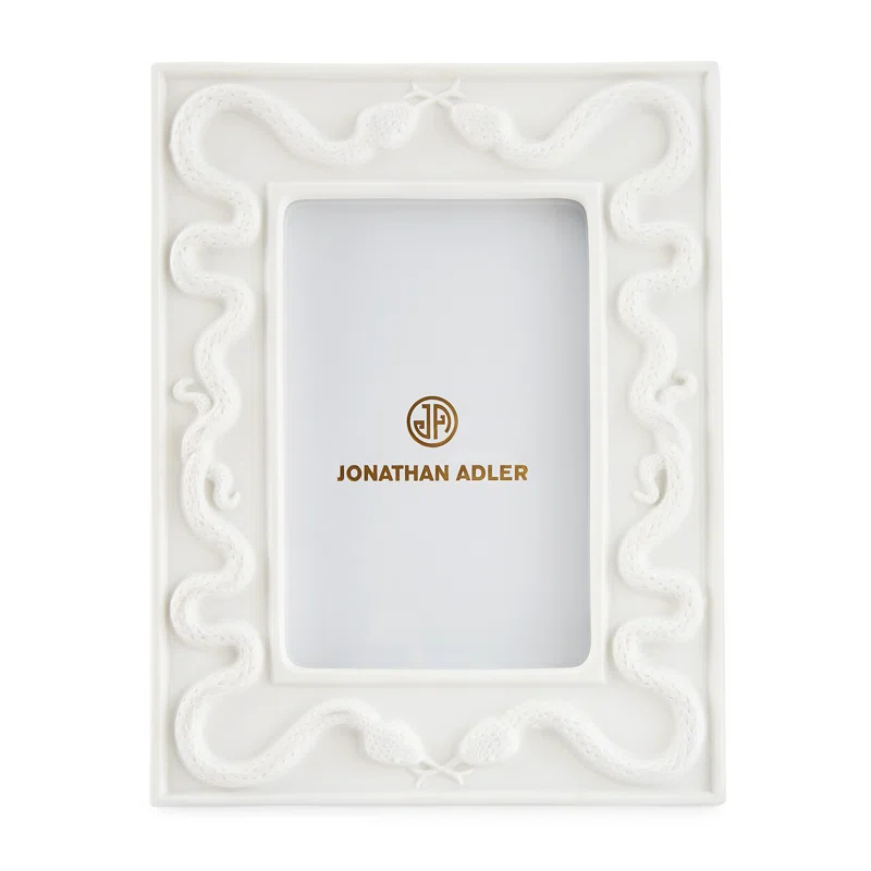 Jonathan Adler Eden White Ceramic Picture Frame
