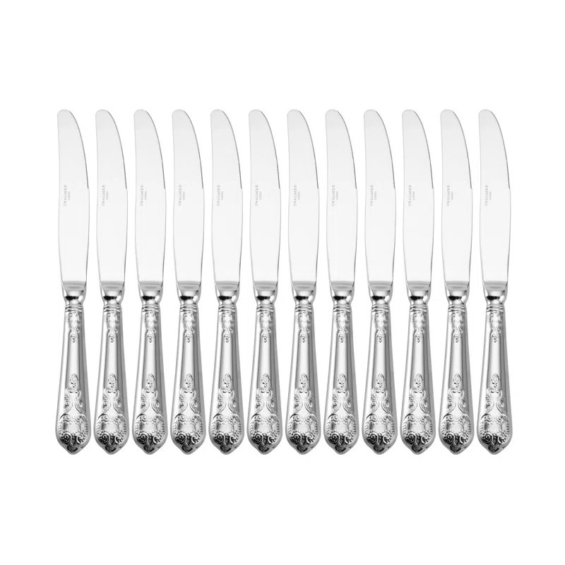 Wallace Wallace Hotel Lux 77-Piece 18/10 Stainless Steel Flatware Set, Silver, Service for 12