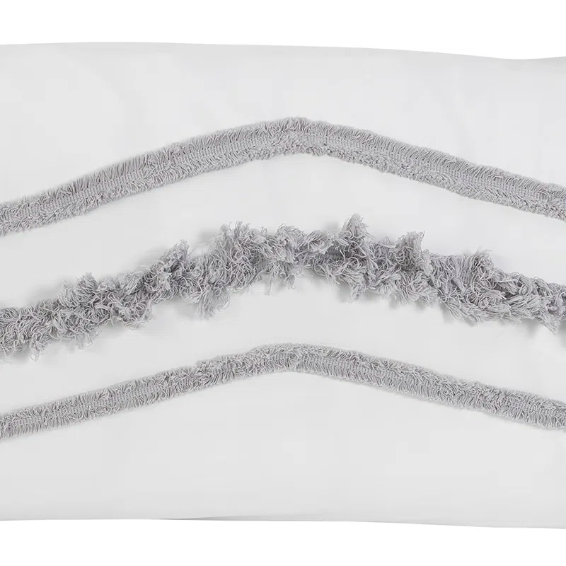 Sweet Jojo Designs Boho Fringe White and Grey Decorative Throw Pillow Covers (Set of 2) by Sweet Jojo Designs (Set of 2)