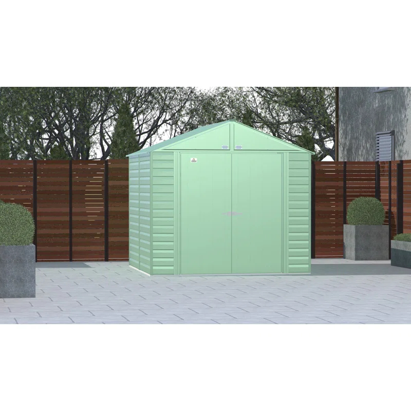 8 ft. W x 8 ft. D Galvanized Steel Storage Shed
