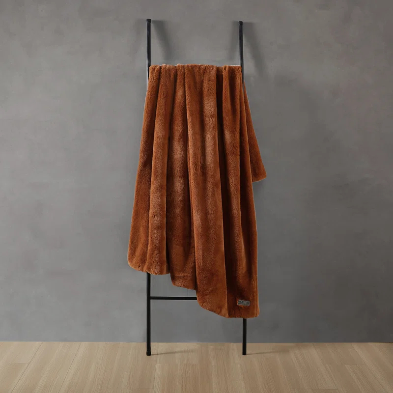 Kenneth Cole Kenneth Cole Faux Fur Solid Throw Blankets
