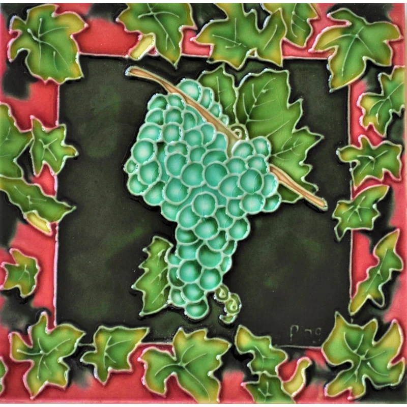 Continental Art Center 6'' x 6'' Glossy Hand Painted Ceramic