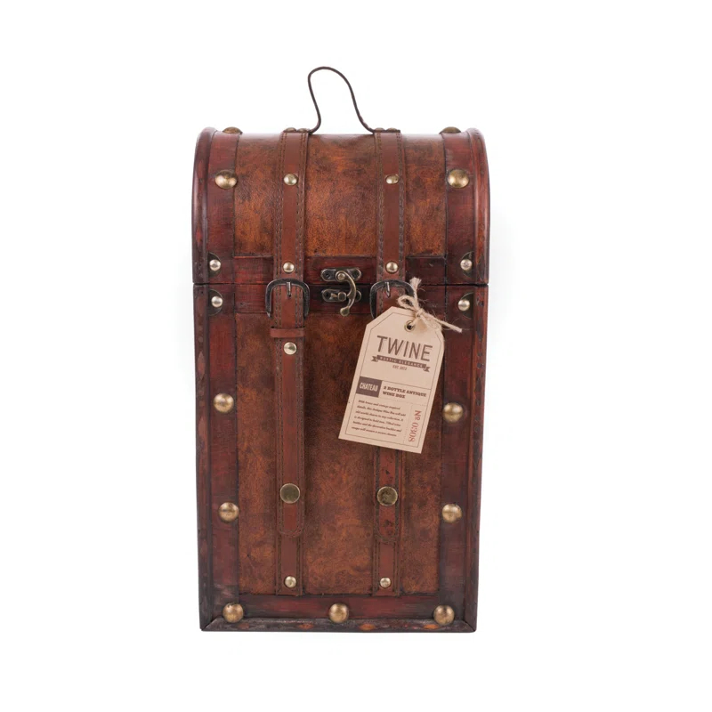 Twine Twine Chateau 2 Bottle Antique Wine Box