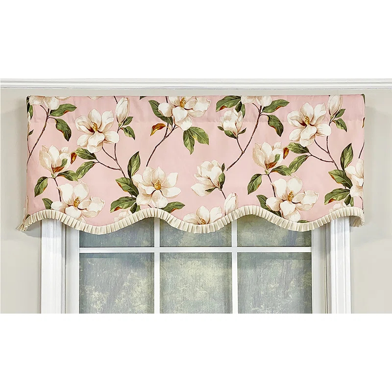 RLF Home Cotton Blend Scalloped 50'' W Window Valance