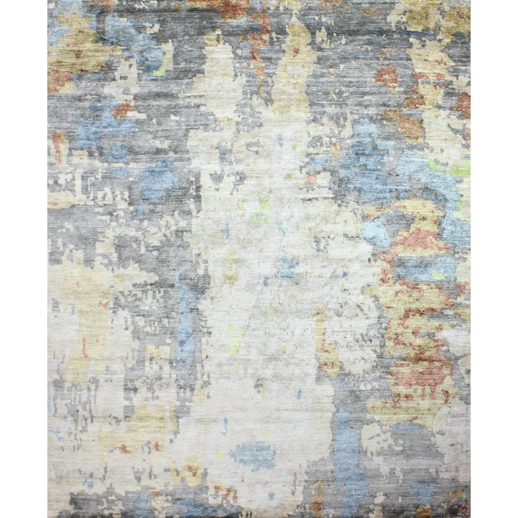 Bashian Rugs Cascade Abstract Hand-Knotted Multicolor Area Rug