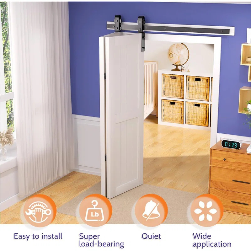 MAXAYA 36" Bifold Barn Door Hardware Kit - Space Saving Folding ...