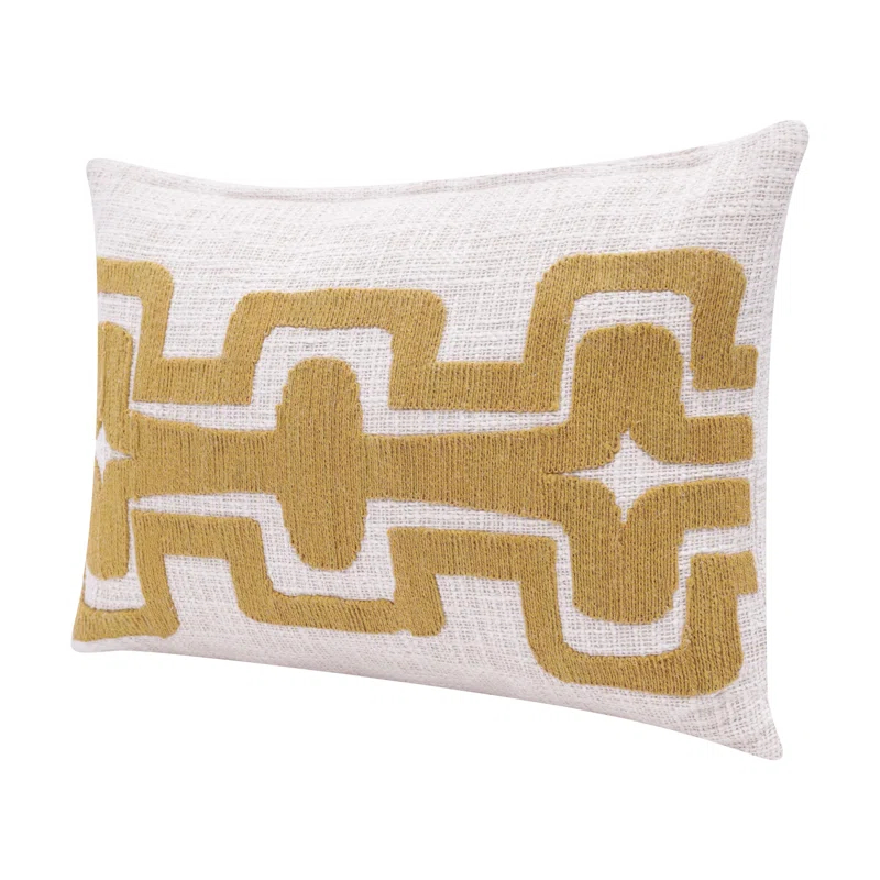 Geometric Handmade Cotton Wool Blend Decorative Throw Pillow