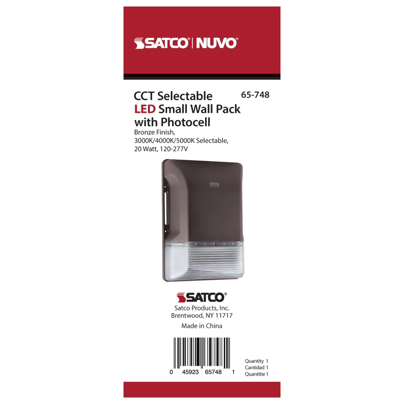 Nuvo 1 - Head LED Hardwired Dusk to Dawn Outdoor Security Wall Pack