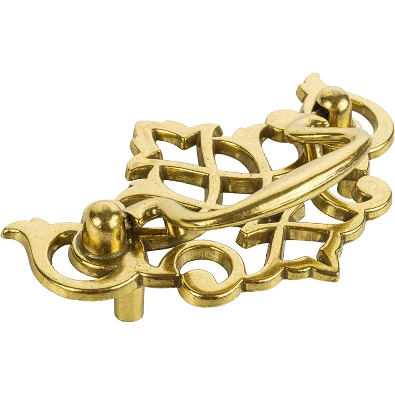 Queen Anne Chippendale Satin Brass Drawer Bail Pull ( Centers: 2-1/2" )